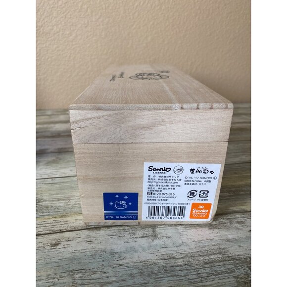 Hello Kitty Edo Kiriko Cobalt Blue Cut Glass w/ Wooden Box Sanrio Japan 2017 - Picture 9 of 12